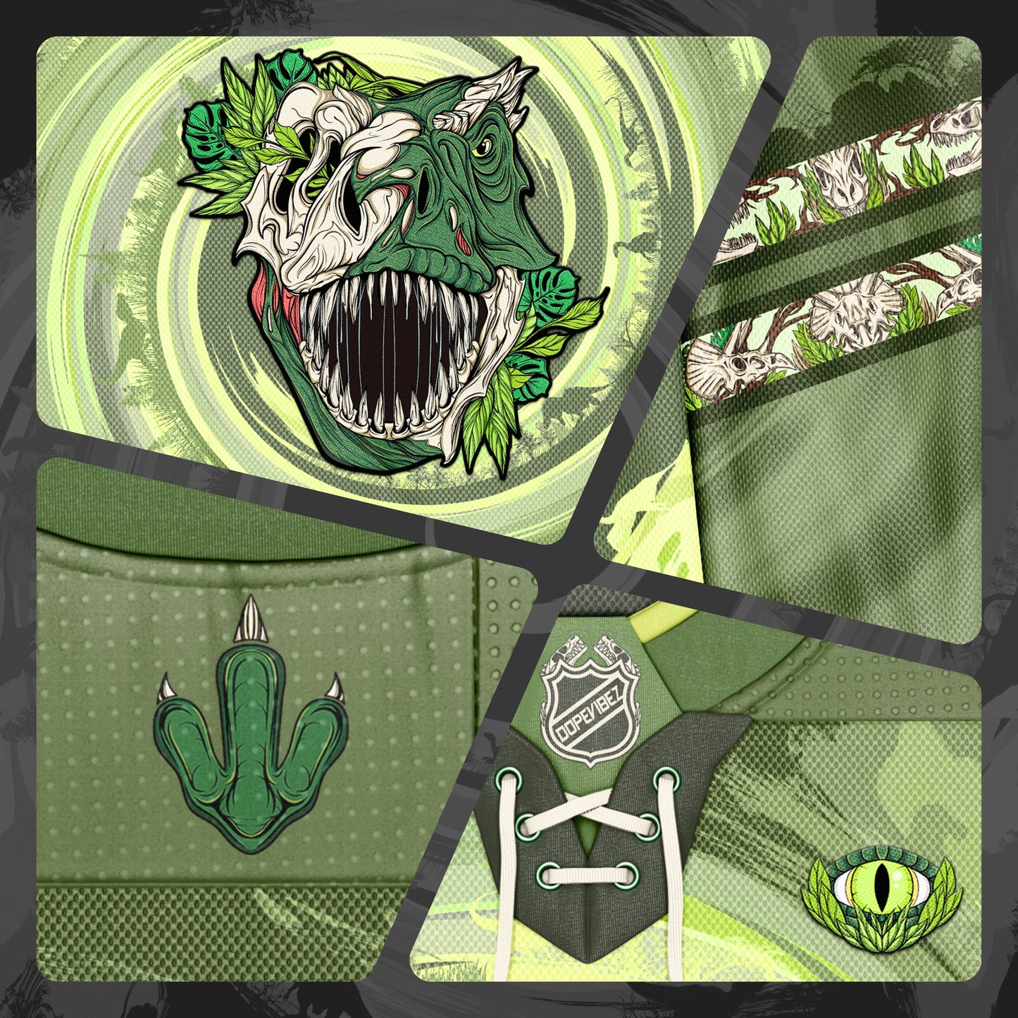 🦴🪨🦖 1/2 The JURASSIC Hockey Jersey [LE 35]